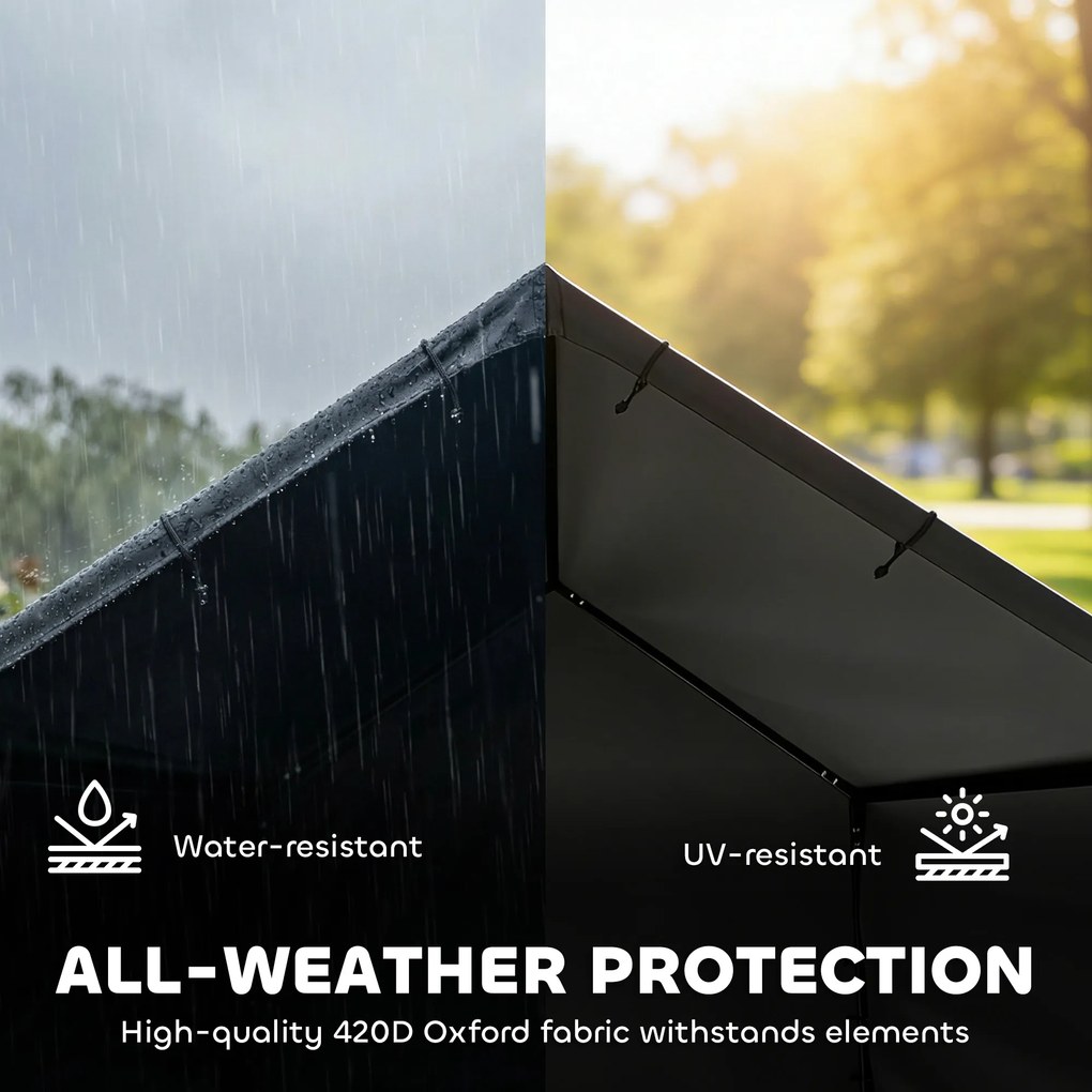 PawHut Buda dla psa z wodoodpornym i UV odpornym dachem dla psów do 30 kg, 125 x 110 x 93 cm, czarna | Aosom PL