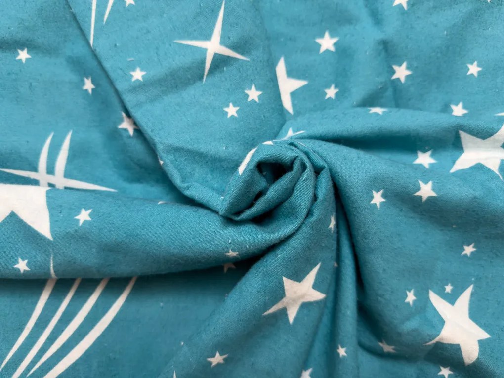 PrzytulneMieszkanie.pl PrzytulneMieszkanie.pl Flanelowa pościel NIGHT SKY turkusowa Rozmiar pościeli: 70 x 90 cm | 140 x 200 cm