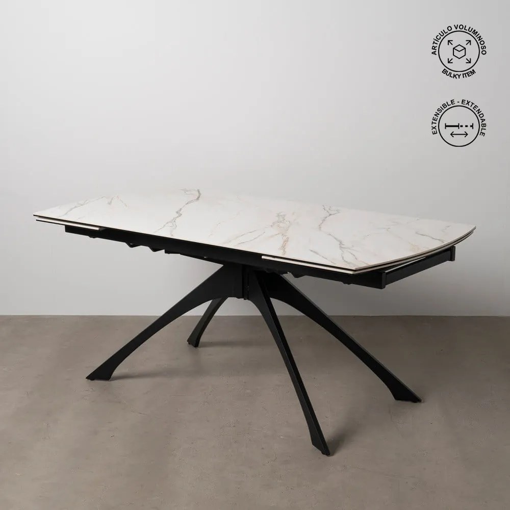 Rozkładany stół z dodatkowym blatem w dekorze marmuru 90x180 cm Rocía – Ixia
