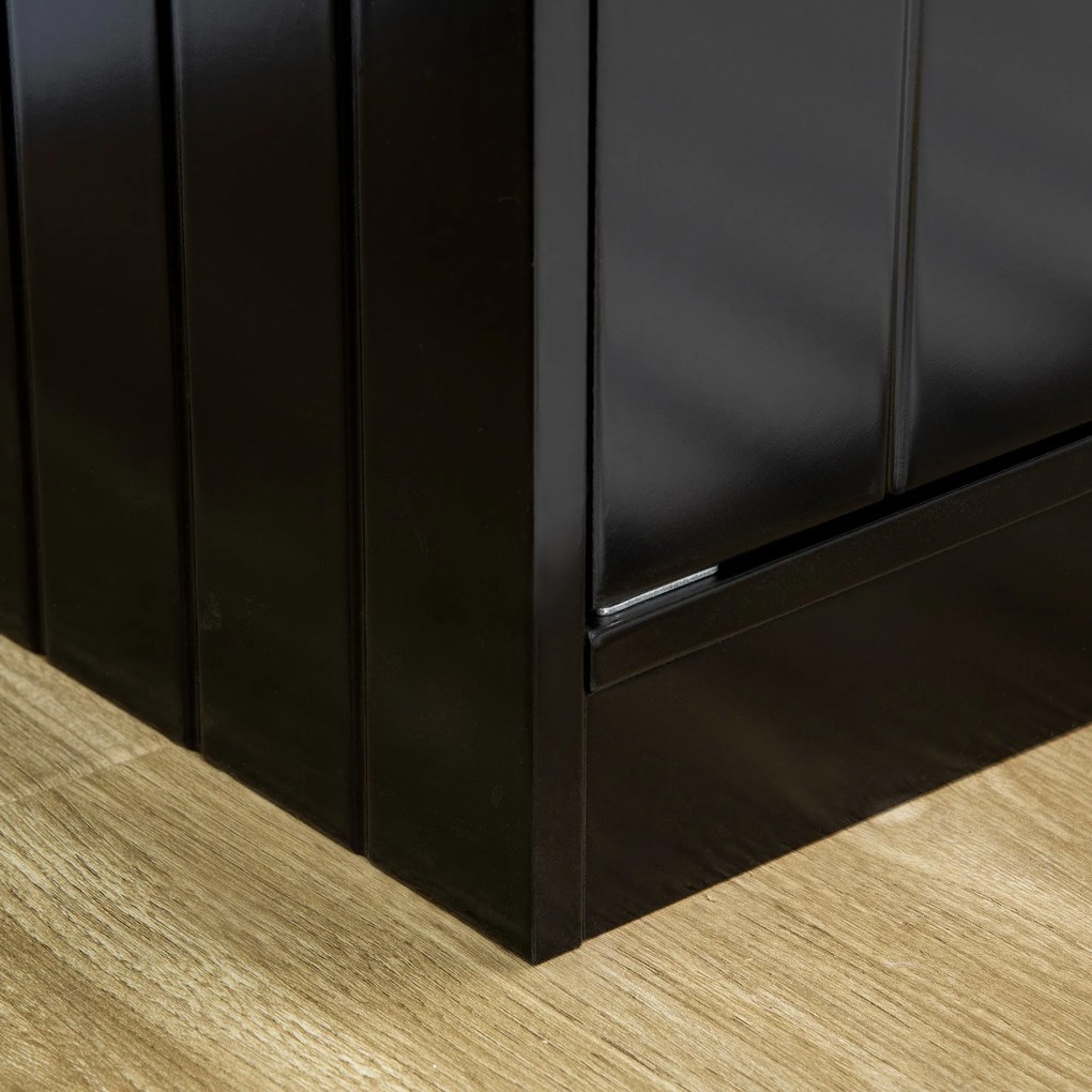 PawHut Podniesiona stacja żywieniowa z 2 miskami ze stali nierdzewnej i 44 L przestrzenią do przechowywania, Drzwi magnetyczne, Dla dużych psów, Czarny