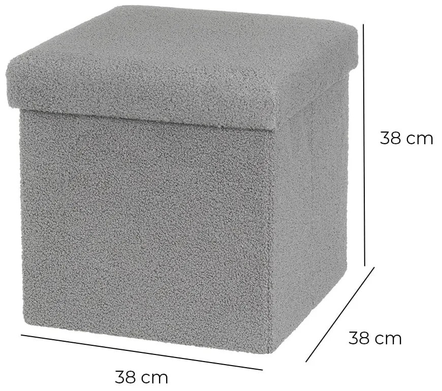 Szary puf z materiału bouclé Folding – Casa Selección