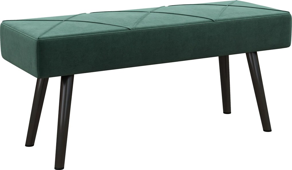 HOMCOM Ławka Tapicerowana Łóżkowa Zielona z Wzorem X | Aosom PL