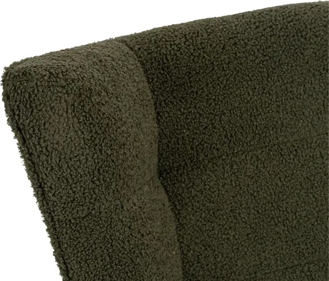 Fotel Bujany Uszak JACKSON Zielony Boucle Nowoczesny