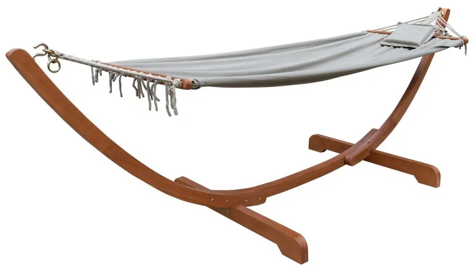 Hamak ogrodowy z konstrukcją z drewna eukaliptusowego Garden Pleasure Hammock Madeira