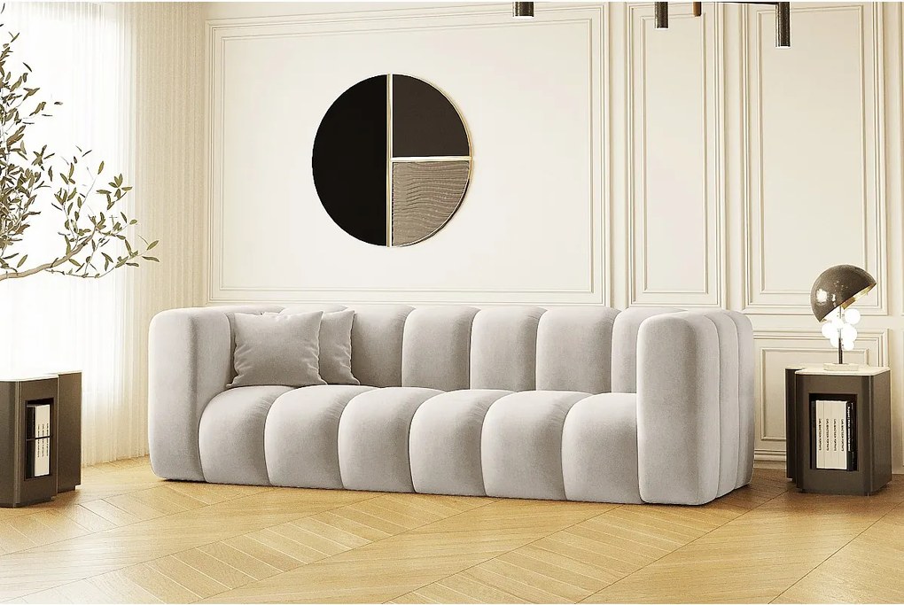 Sofa modułowa trzyosobowa Grand, tkanina Salvador, Jasnoszary
