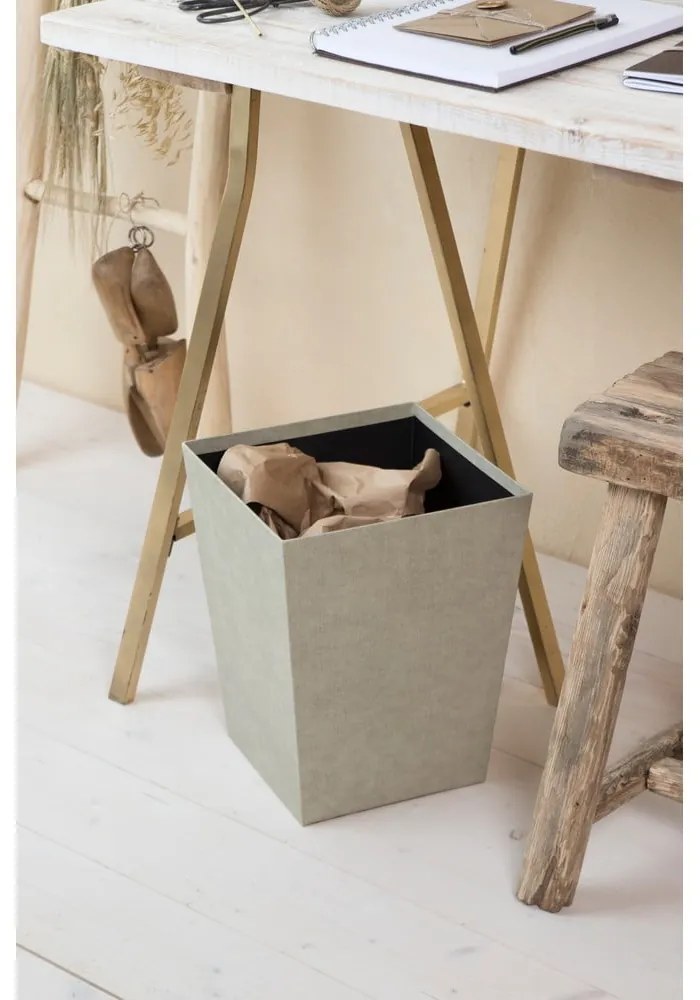 Beżowy biurowy kosz na śmieci Sofia Canvas Paper Laminate – Bigso