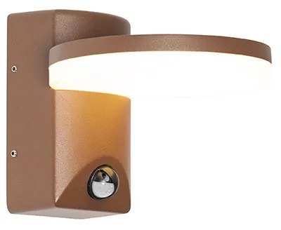 Zewnetrzna Lampa ścienna zewnętrzna brązowa rdza w tym LED IP54 czujnik ruchu - Esmee Nowoczesny Oswietlenie zewnetrzne