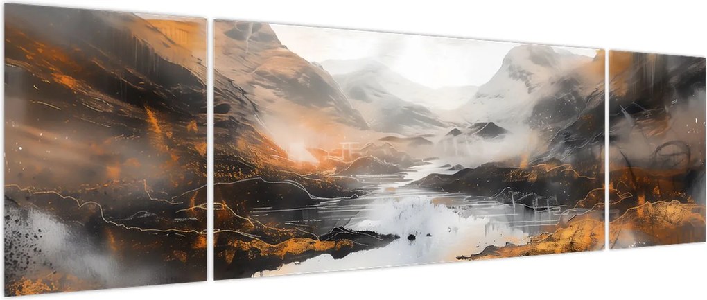 Obraz - Malowanie górskich krajobrazów (170x50 cm)
