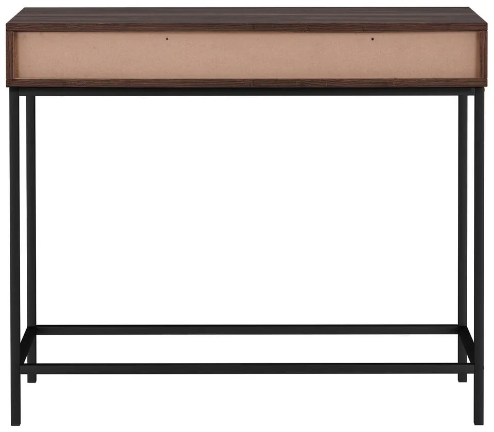 Ciemnobrązowa konsola z blatem w dekorze orzecha 35x90 cm Celine – Støraa