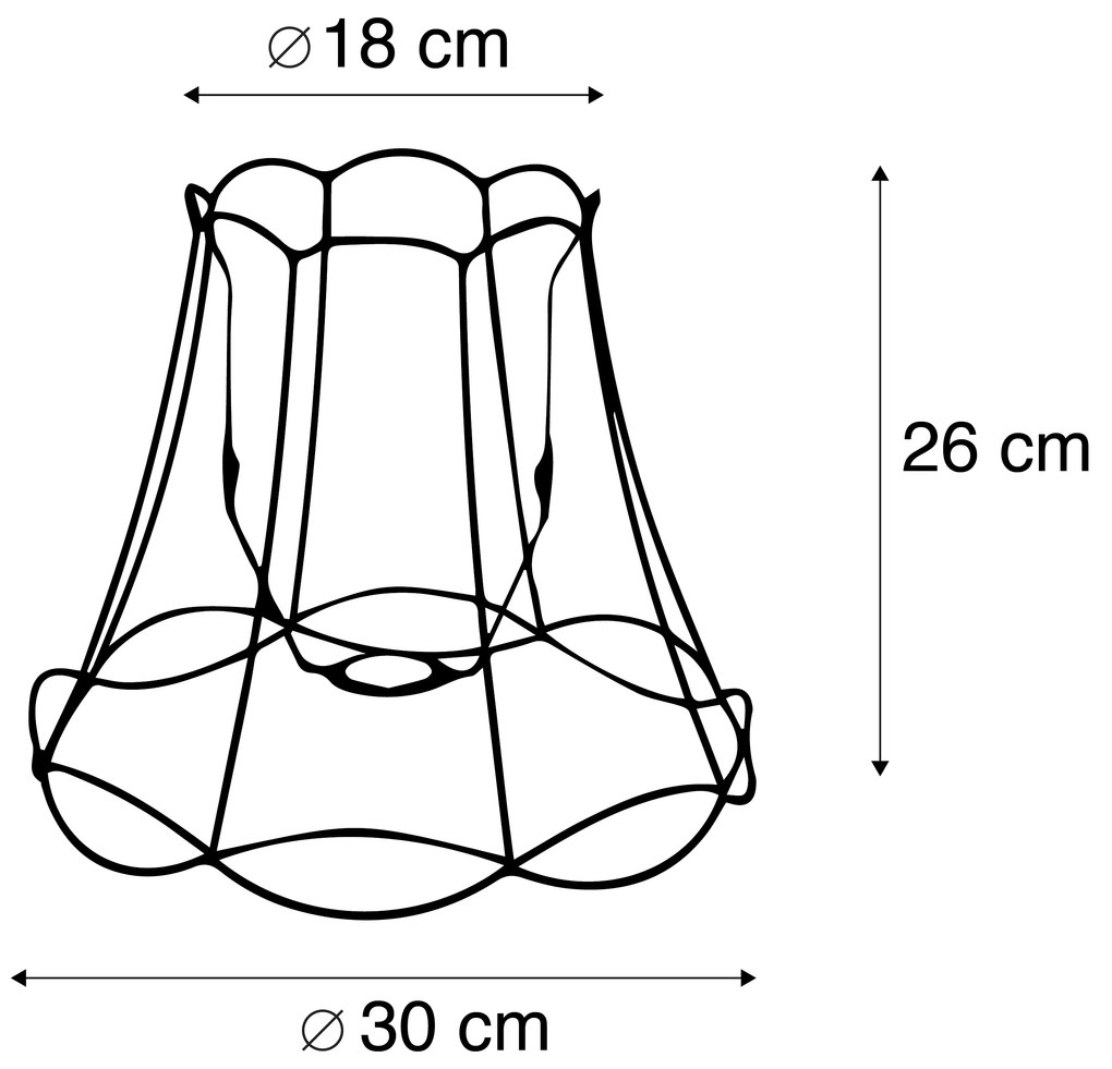 Metalowy klosz czarny 30/26 - Granny Frame