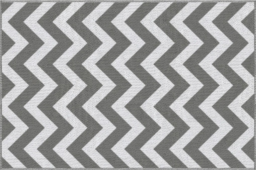 Outsunny Dywan na zewnątrz Wodoodporny Dwustronny Jasnoszary i biały Włókno z tworzywa 121x182cm | Aosom PL