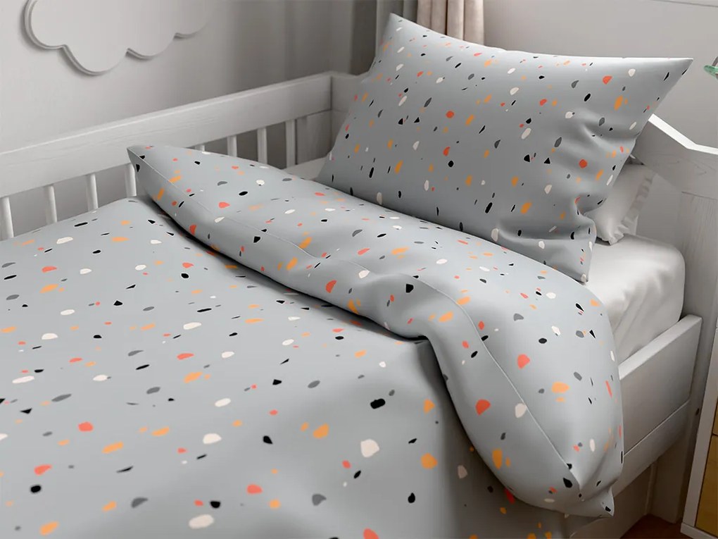 PrzytulneMieszkanie.pl PrzytulneMieszkanie.pl Pościel krepa do łóżeczka Renforcé PINTURA szara Rozmiar pościeli: 45 x 65 cm | 90 x 140 cm