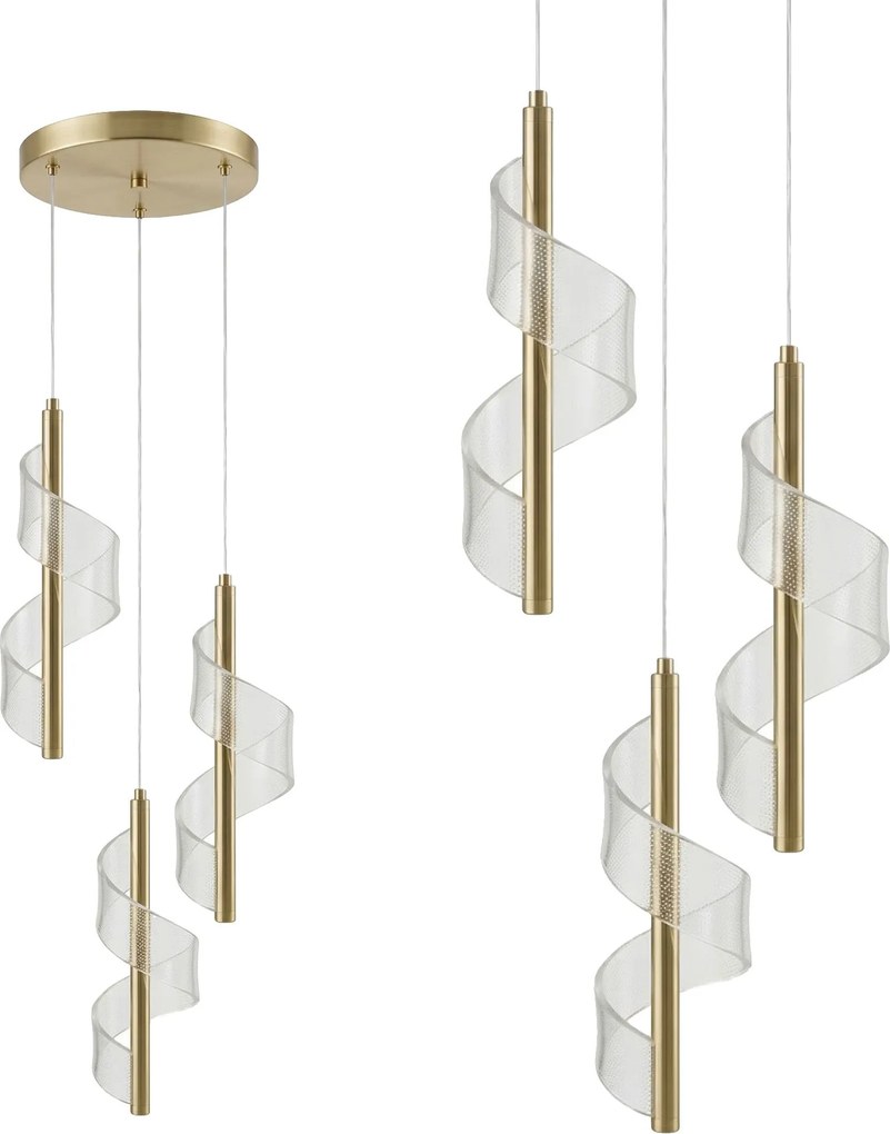 LAMPA SUFITOWA WISZĄCA LED G178-3CP ZŁOTA