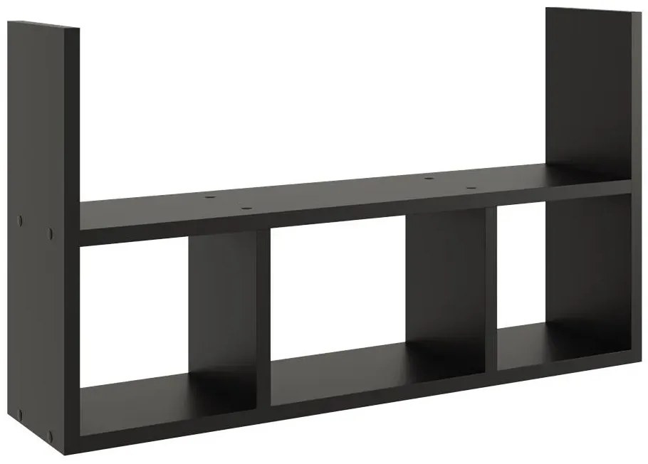 Czarna Minimalistyczna Półka Wisząca F6-L22