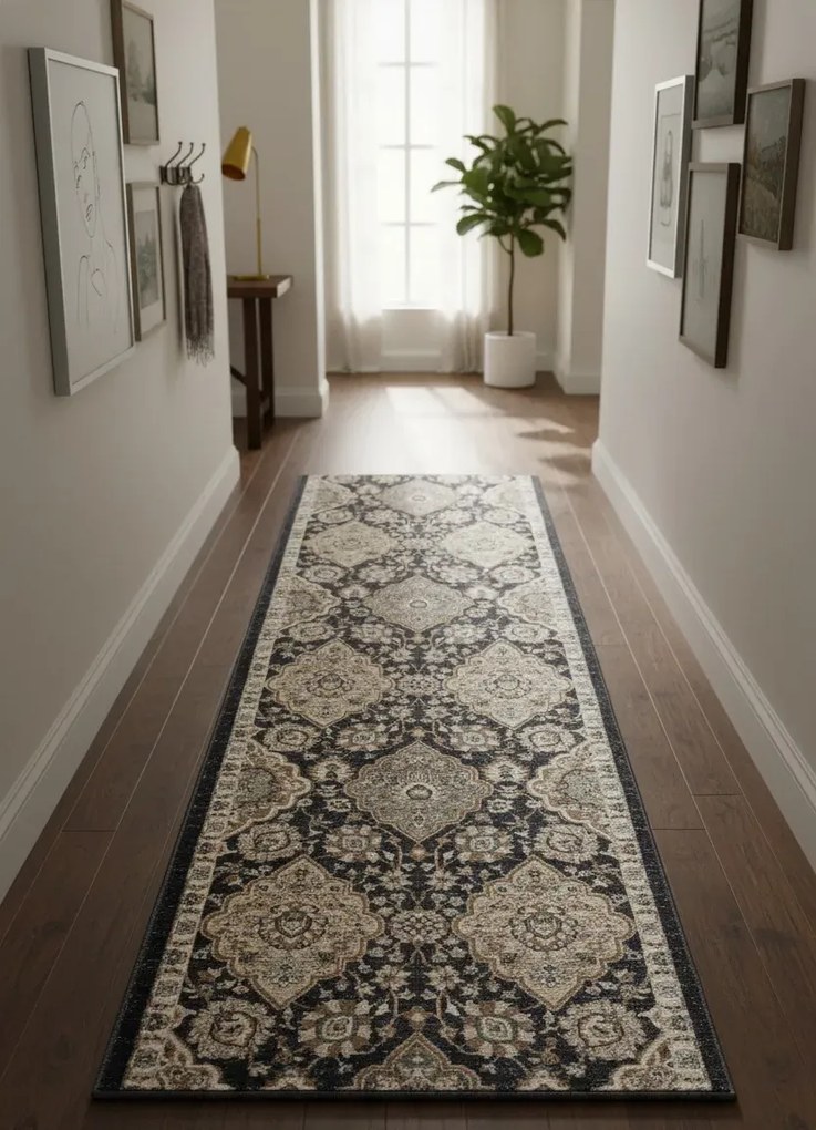 Antracytowy gruby chodnik dywanowy na metry T0-W23