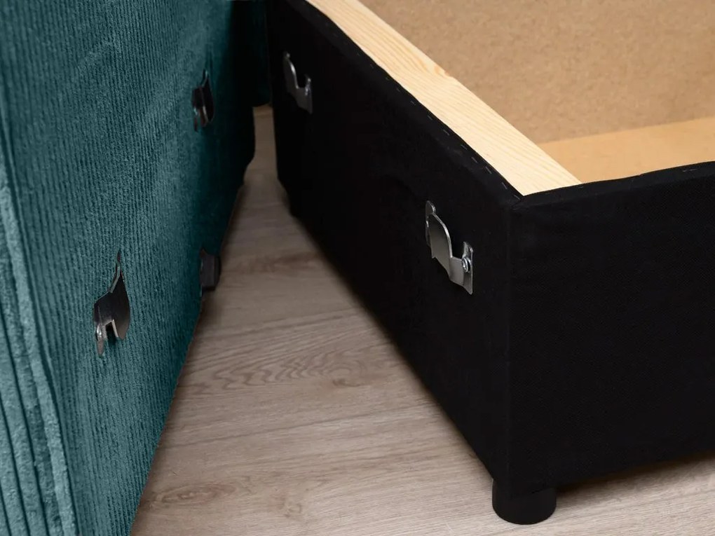 Rozkładana narożna sofa SMART COSARO petrolowa, dwustronna + 2 poduszki GRATIS