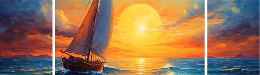 Obraz - Żaglówki (170x50 cm)