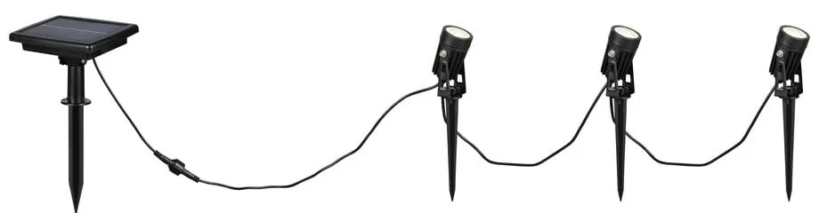Lampa zewnętrzna wbijana LED solarna Obidos – Trio