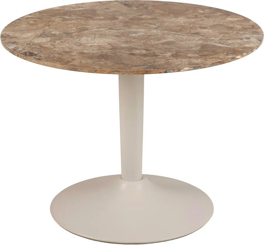 Brązowy okrągły stolik z ceramicznym blatem ø 60 cm Malta – Actona