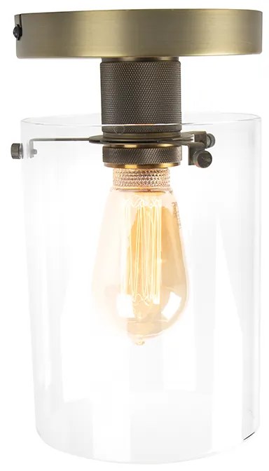 Nowoczesna lampa sufitowa brązowa ze szkłem - Dome