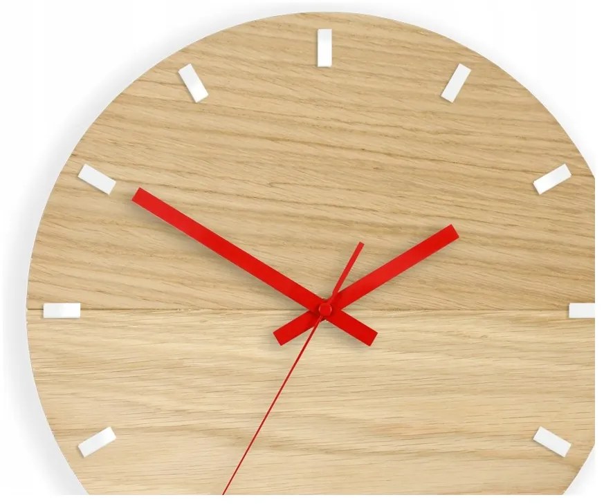 Zegar na ścianę nowoczesny drewniany z cichym mechanizmem okrągły solidny