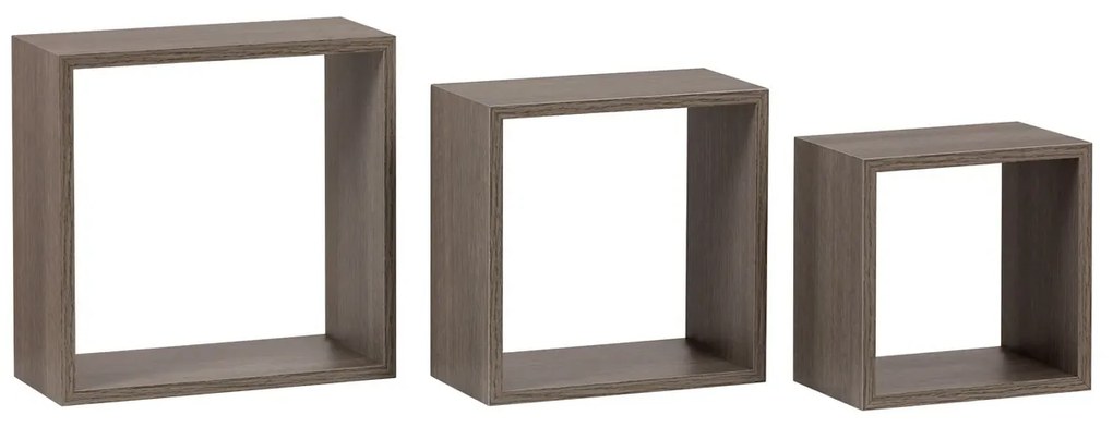 Zestaw półek ściennych P-008, dąb sonoma ciemny, 3 szt., dąb sonoma