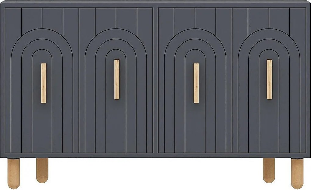 Komoda – 120 cm – Antracyt – Płyta wiórowa z powłoką melaminową