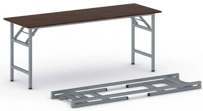 Stół konferencyjny FAST READY, 170x50 cm, szaro-srebrna podstawa, orzech