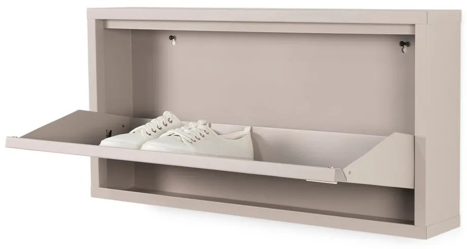 Szarobrązowa metalowa uchylna szafka na buty 75x37,5x12,5 cm Billy – Spinder Design