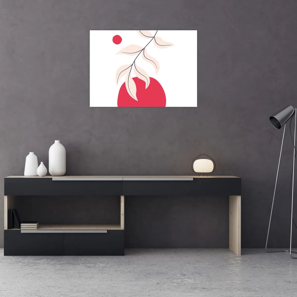 Obraz na szkle - Różowa abstrakcja kwiatowa N⁰2 (70x50 cm)