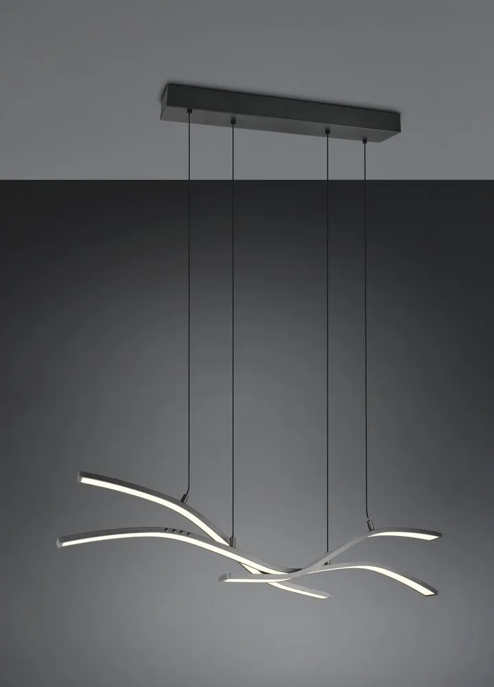 Metalowa lampa wisząca LED ze zdalnym sterowaniem/ze ściemniaczem w kolorze matowej czerni Spider – Trio Select