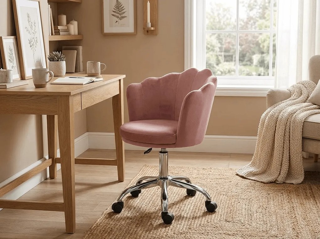 Fotel biurowy ROSE VELVET, staroróżowy