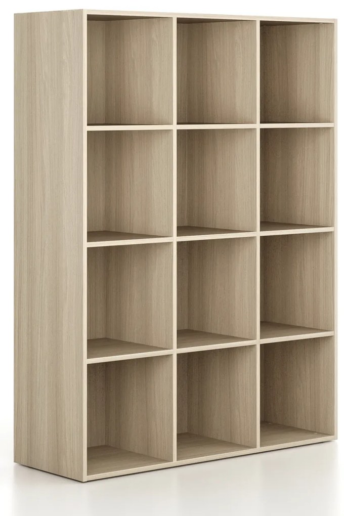 Regał FRAME, dolny, 3 kolumny, 1735 x 1299 x 450 mm, dąb naturalny