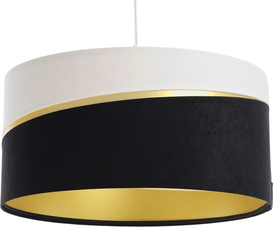Biało-czarna lampa wisząca welurowa glamour - 12X A338 P4-K49
