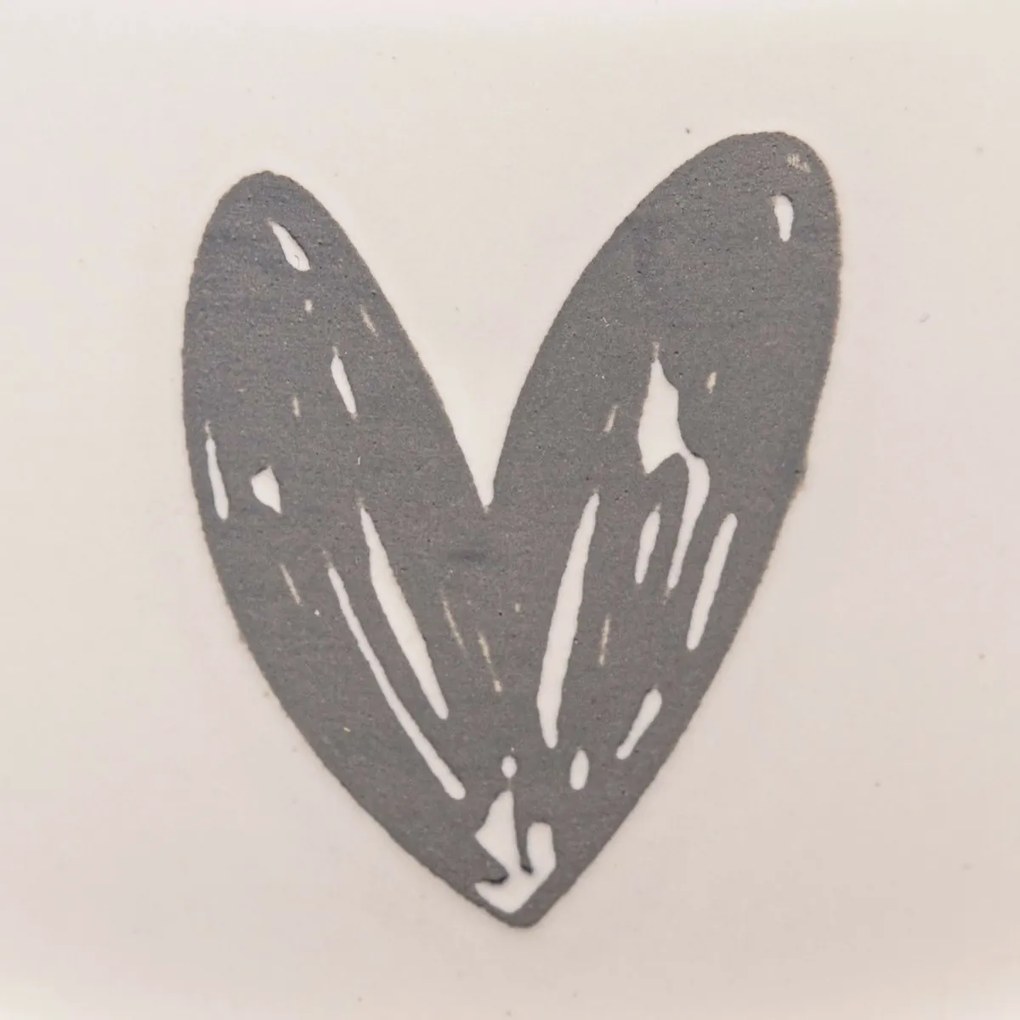 Zestaw 6 ceramicznych kubków Serduszko I, 90 ml,szary