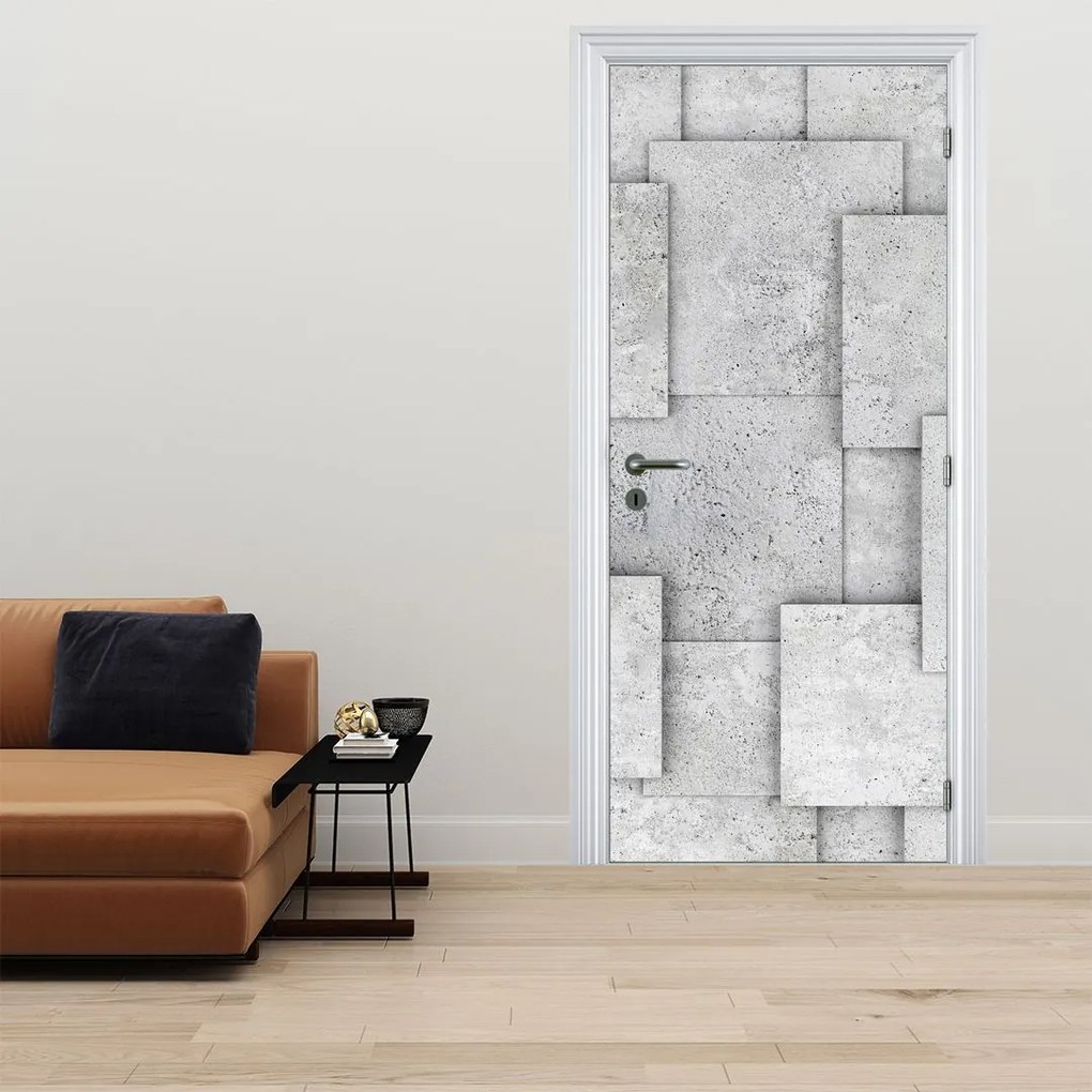 Fototapeta na drzwi - Abstrakcja płytek betonowych (95x205cm)