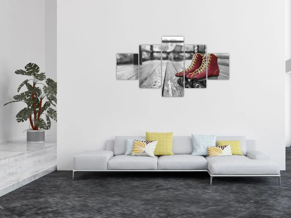 Obraz czerwonych starych wrotek (125x70 cm)