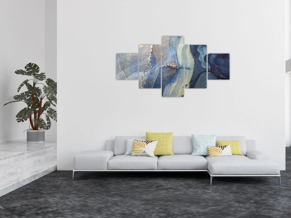Obraz - Abstrakcja z użyciem tuszu alkoholowego (125x70 cm)