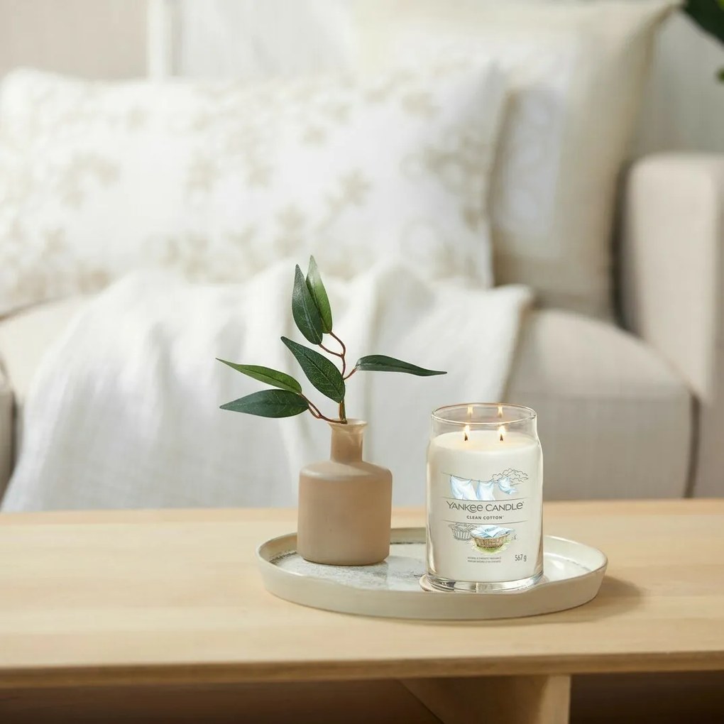 Yankee Candle świeczka zapachowa Signature w szkle duża Clean Cotton, 567 g, L