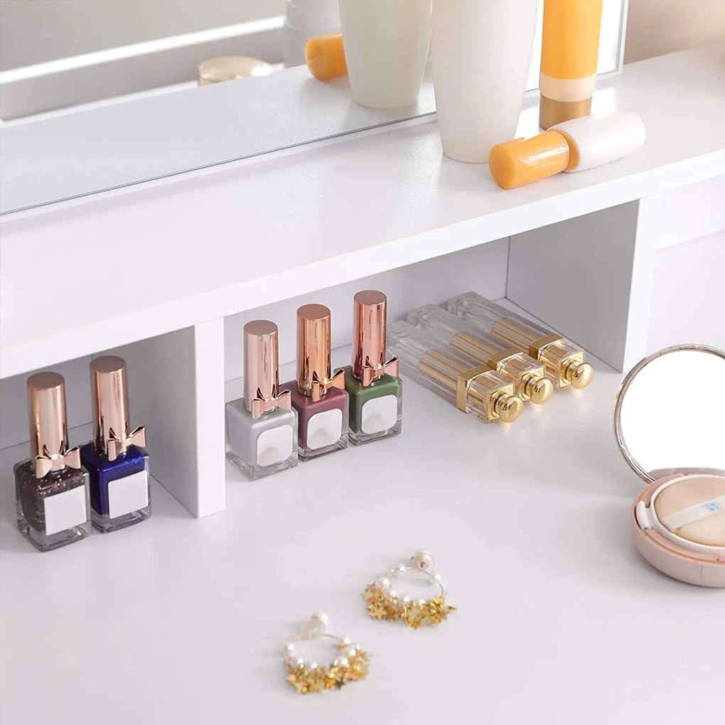 Toaletka z lustrem ANGLE 80x40cm, biała