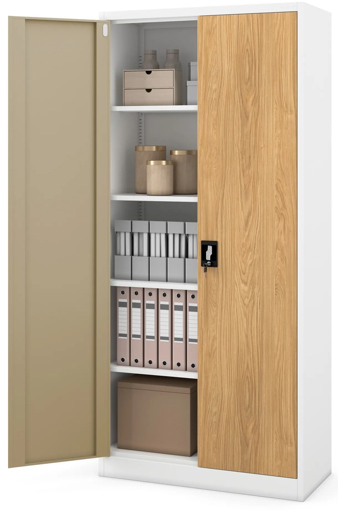 Szafa na dokumenty biała/złoty dąb: Eco Design JAN H