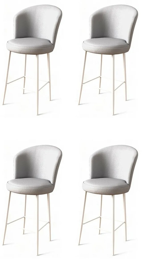 Zestaw krzeseł barowych Uras Grey and White, 4szt., 4 szt.
