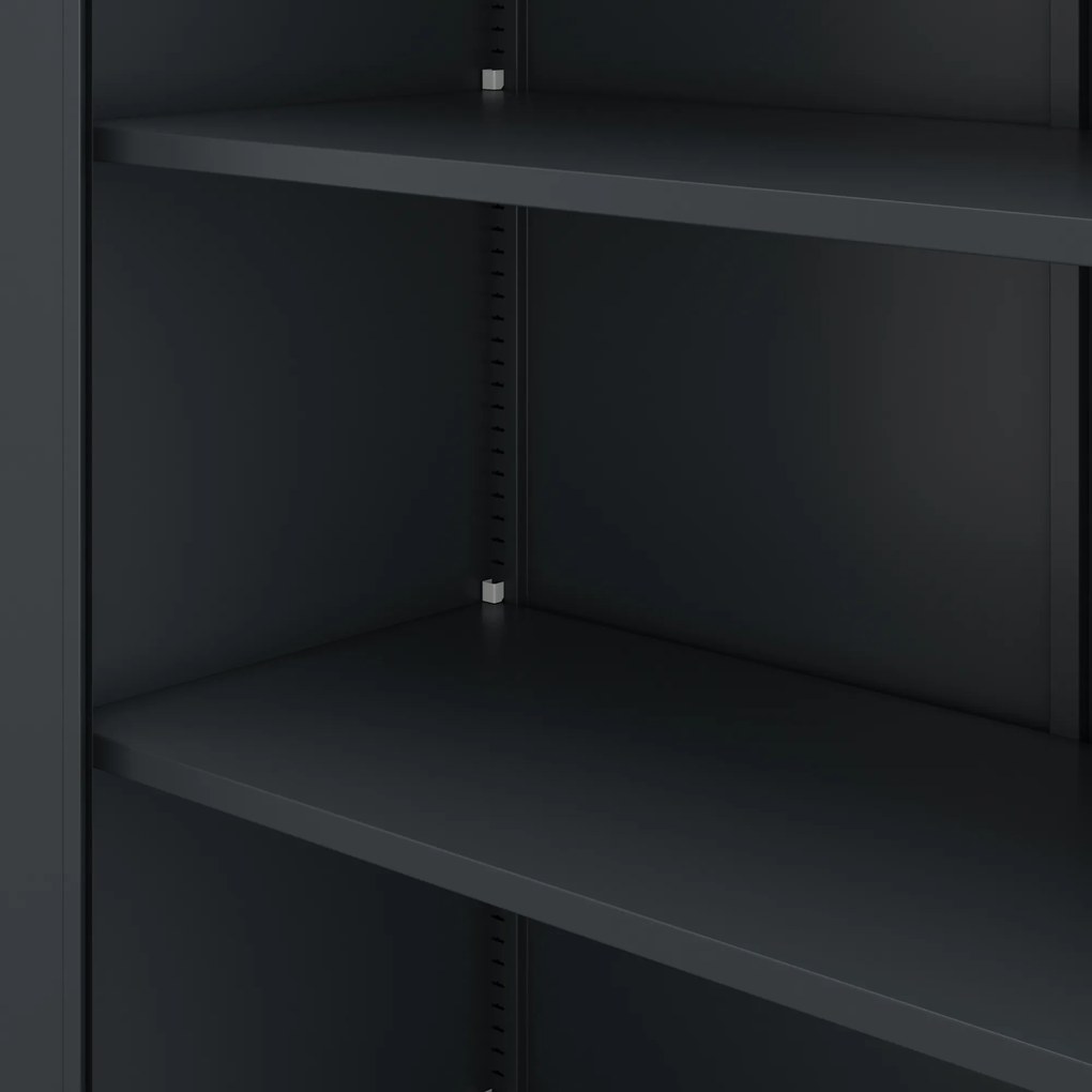 Biurowa szafa metalowa na akta ALEX, 450 x 1850 x 400 mm, antracyt