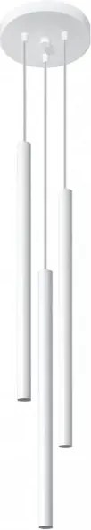 Biała lampa wisząca z trzema tubami - 5X EX521 C2-F58