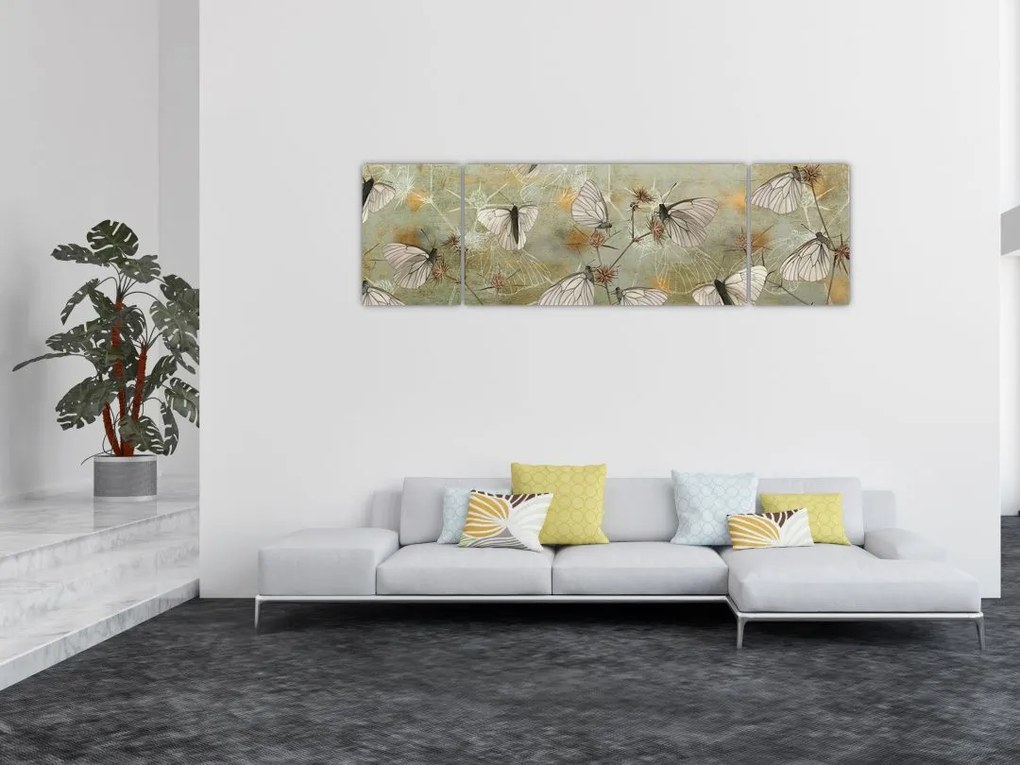Obraz - Vintage motyle (170x50 cm)