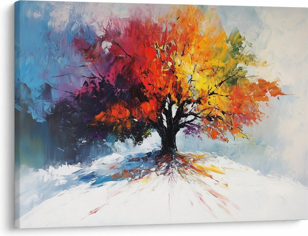 Obraz - Kolorowe drzewo (70x50 cm)