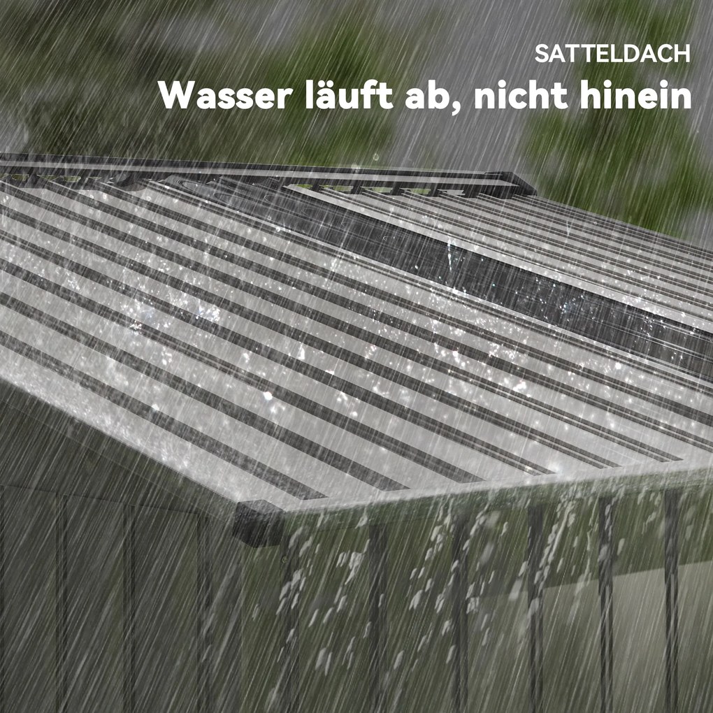 Outsunny Schowek na narzędzia z metalu z drzwiami przesuwnymi i oknami wentylacyjnymi, 277 x 195 x 192 cm, Szary