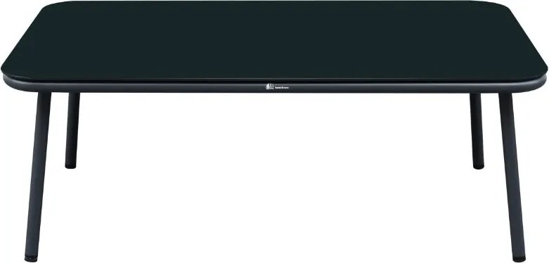 Zestaw mebli ogrodowych antracyt aluminiowa sofa 2 fotele stolik sznurowany