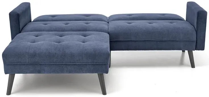 Granatowa sofa narożna z funkcją spania - Leris