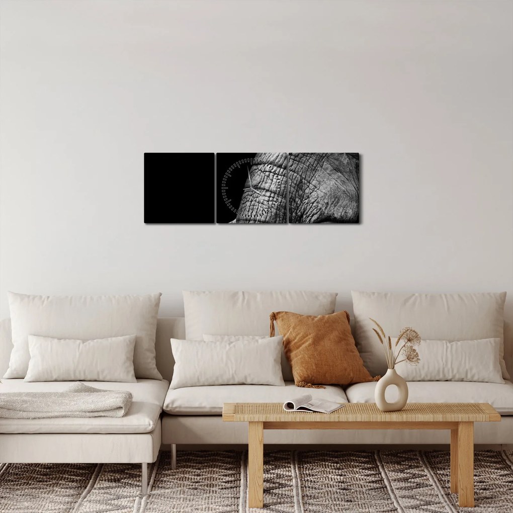Obraz - Kły słonia (z zegarem) (90x30 cm)